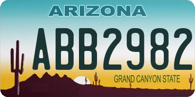 AZ license plate ABB2982