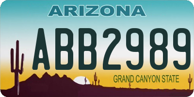 AZ license plate ABB2989