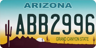 AZ license plate ABB2996