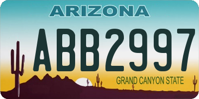 AZ license plate ABB2997
