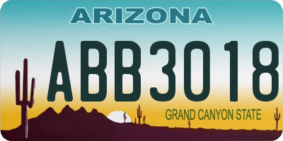 AZ license plate ABB3018