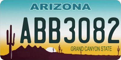 AZ license plate ABB3082