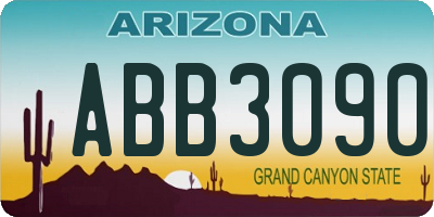 AZ license plate ABB3090
