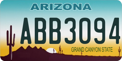 AZ license plate ABB3094