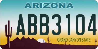 AZ license plate ABB3104