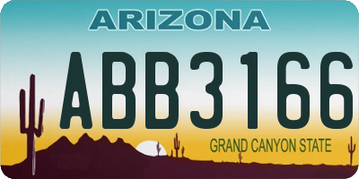 AZ license plate ABB3166