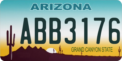 AZ license plate ABB3176