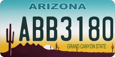 AZ license plate ABB3180
