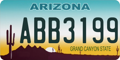 AZ license plate ABB3199