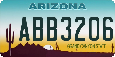 AZ license plate ABB3206