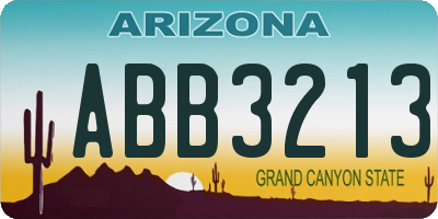 AZ license plate ABB3213