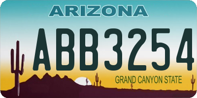 AZ license plate ABB3254