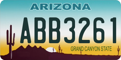 AZ license plate ABB3261