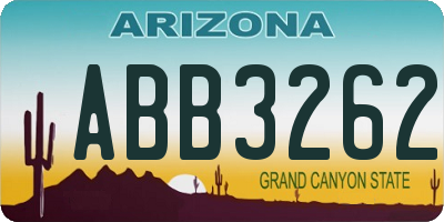 AZ license plate ABB3262