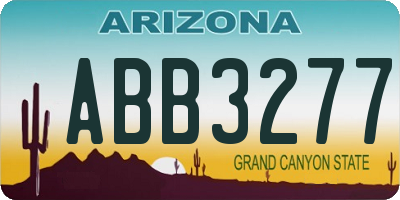 AZ license plate ABB3277