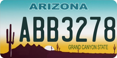 AZ license plate ABB3278