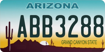 AZ license plate ABB3288