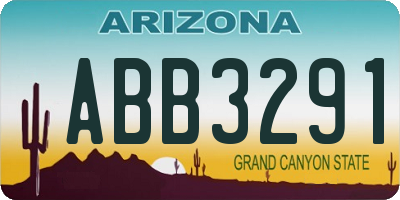AZ license plate ABB3291