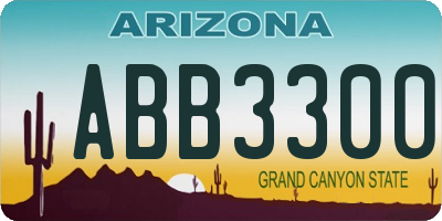 AZ license plate ABB3300