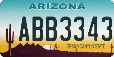 AZ license plate ABB3343