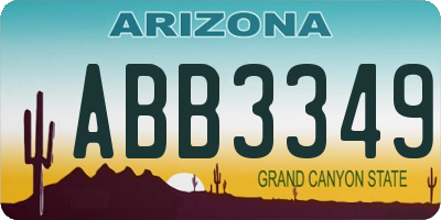AZ license plate ABB3349