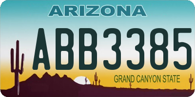 AZ license plate ABB3385