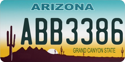 AZ license plate ABB3386