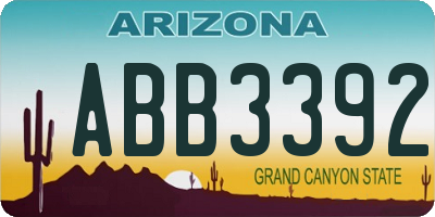 AZ license plate ABB3392