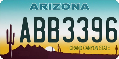 AZ license plate ABB3396