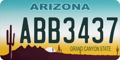 AZ license plate ABB3437