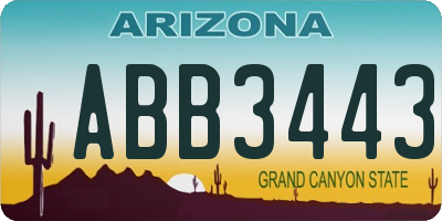 AZ license plate ABB3443