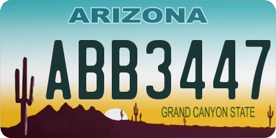 AZ license plate ABB3447
