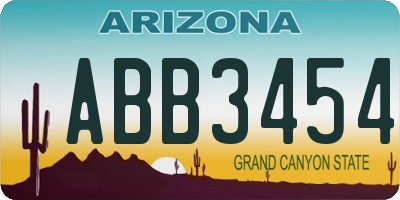 AZ license plate ABB3454