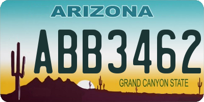 AZ license plate ABB3462