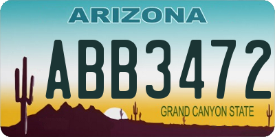 AZ license plate ABB3472