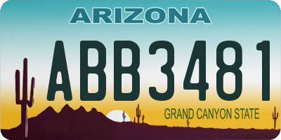 AZ license plate ABB3481