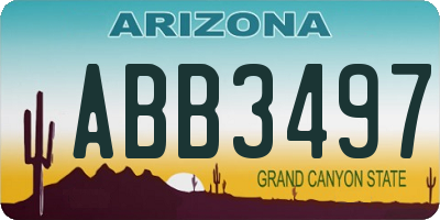 AZ license plate ABB3497