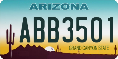 AZ license plate ABB3501