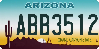 AZ license plate ABB3512