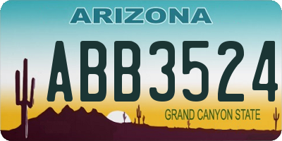 AZ license plate ABB3524