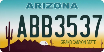 AZ license plate ABB3537