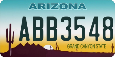 AZ license plate ABB3548