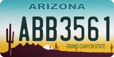 AZ license plate ABB3561