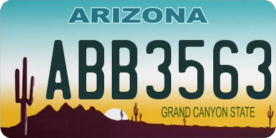 AZ license plate ABB3563