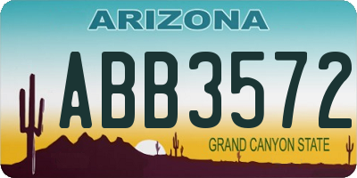 AZ license plate ABB3572