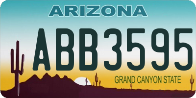 AZ license plate ABB3595
