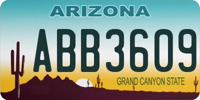 AZ license plate ABB3609