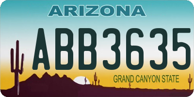AZ license plate ABB3635
