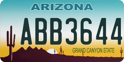 AZ license plate ABB3644