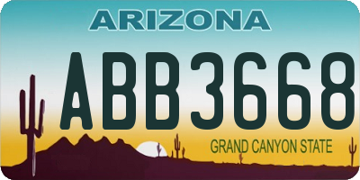 AZ license plate ABB3668